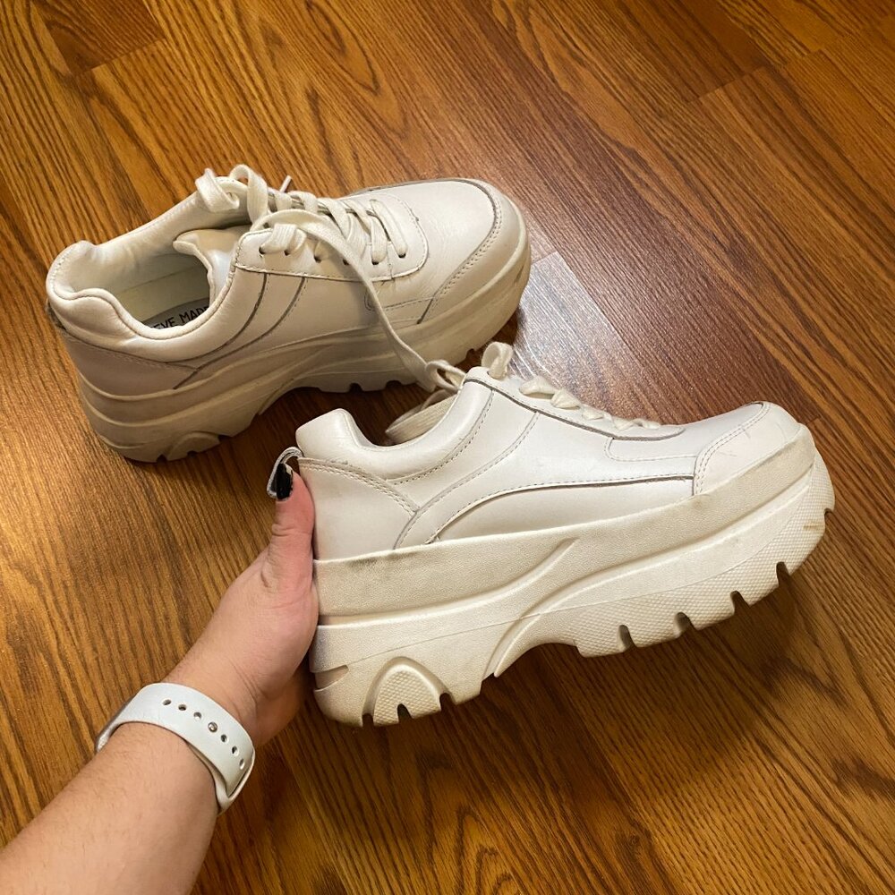 Steve Madden White Platform Sneakers
